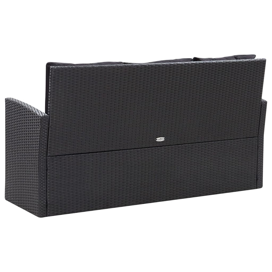 6-Delige Loungeset Met Kussens Poly Rattan Zwart