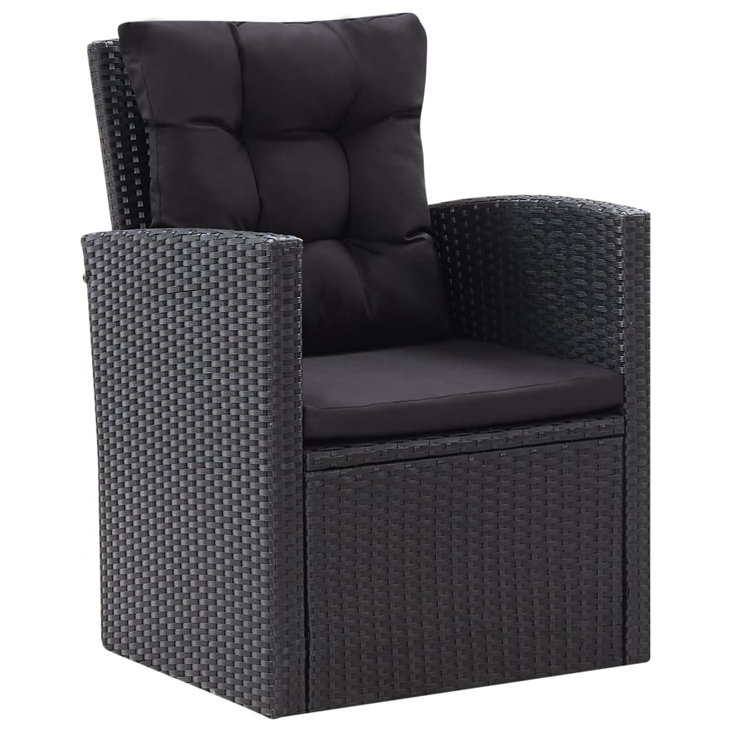 6-Delige Loungeset Met Kussens Poly Rattan Zwart