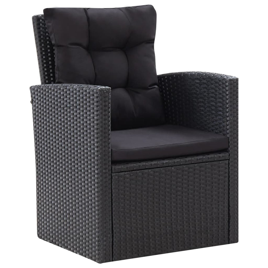 6-Delige Loungeset Met Kussens Poly Rattan Zwart