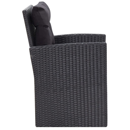 6-Delige Loungeset Met Kussens Poly Rattan Zwart