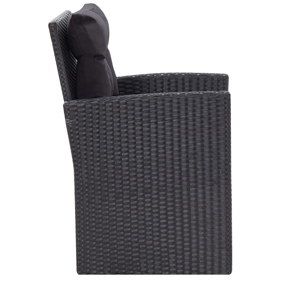 6-Delige Loungeset Met Kussens Poly Rattan Zwart