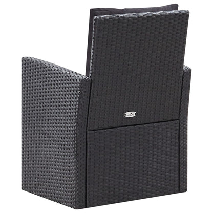 6-Delige Loungeset Met Kussens Poly Rattan Zwart