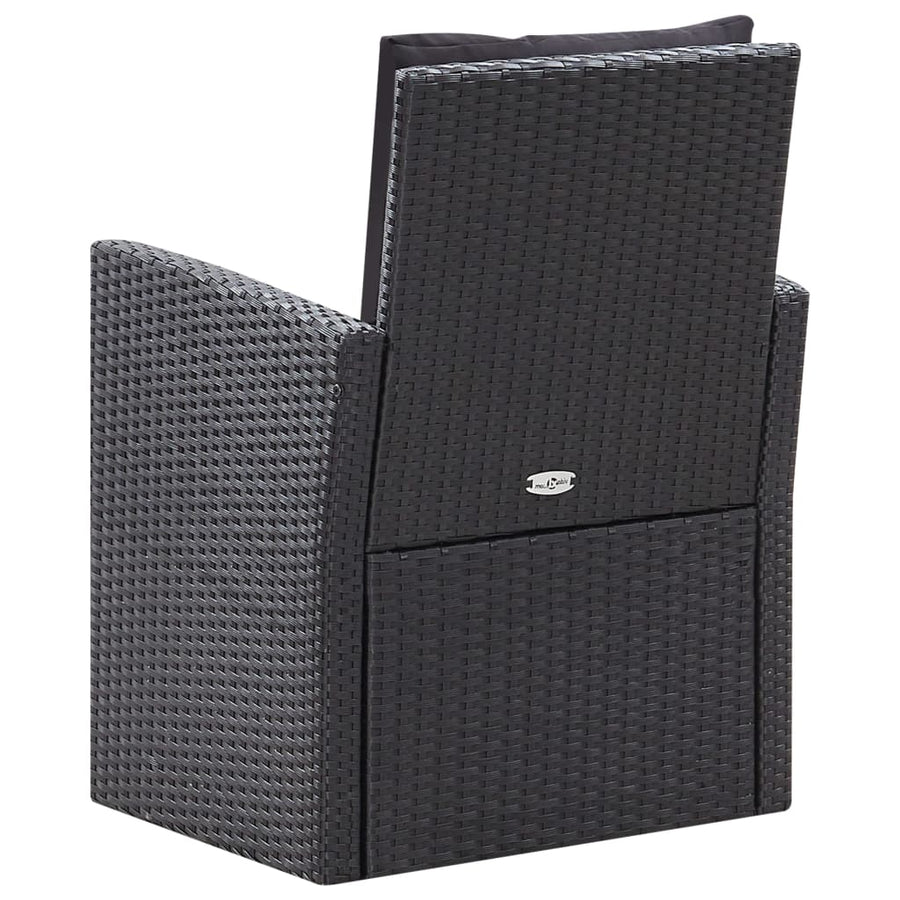 6-Delige Loungeset Met Kussens Poly Rattan Zwart