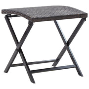 Foldable poly rattan stool brown