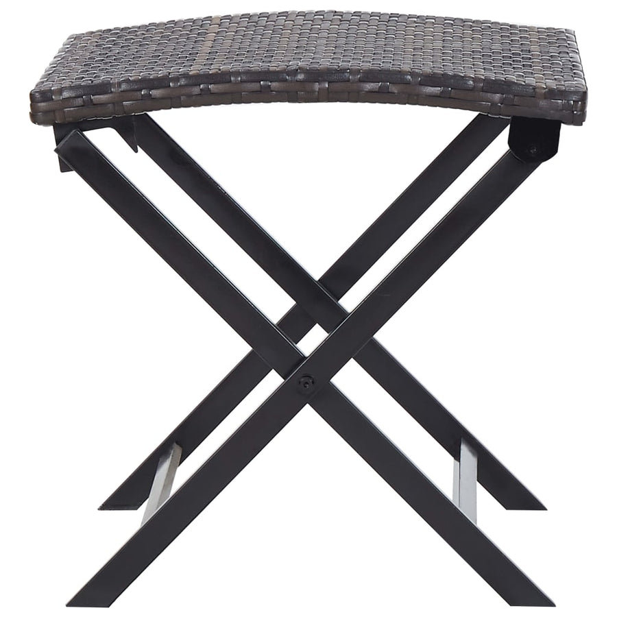 Kruk inklapbaar poly rattan Bruin