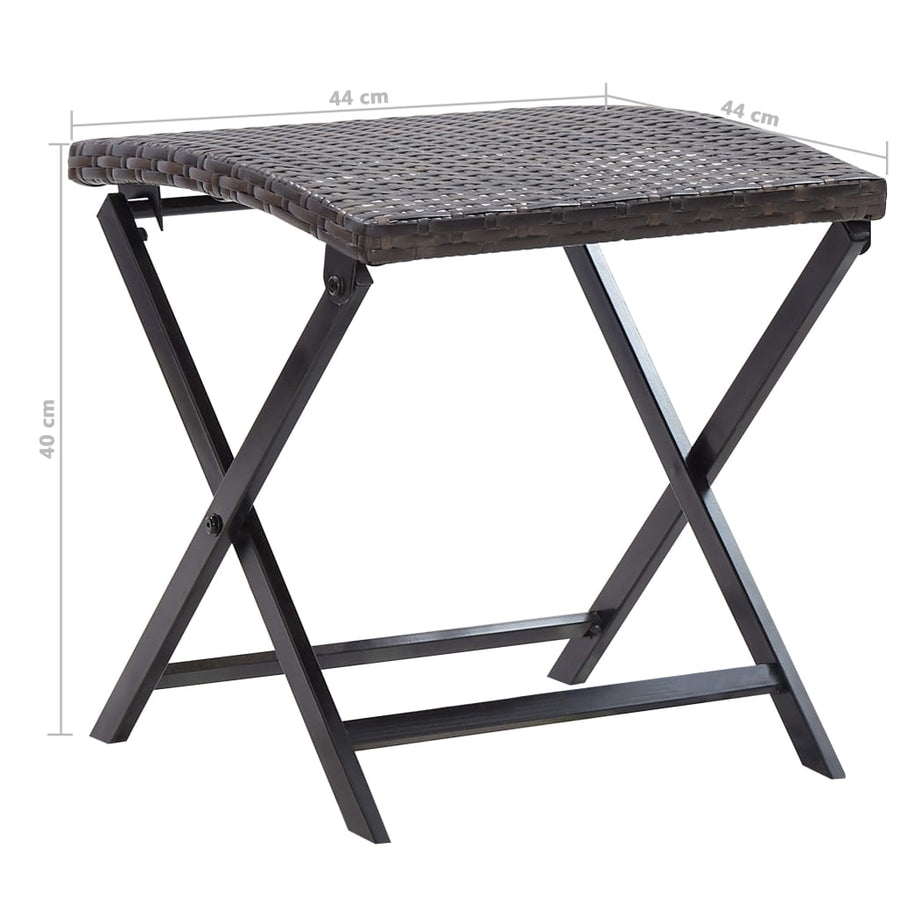 Kruk inklapbaar poly rattan Bruin