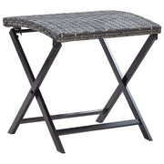 Stool foldable poly rattan grey
