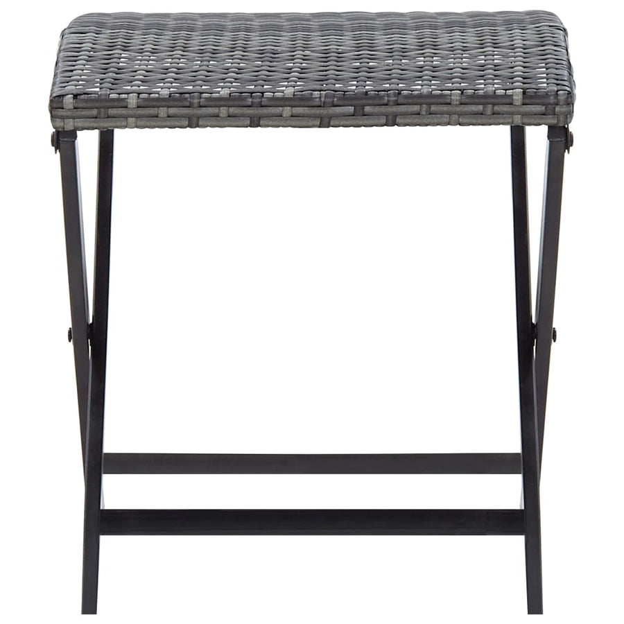 Kruk inklapbaar poly rattan Grijs