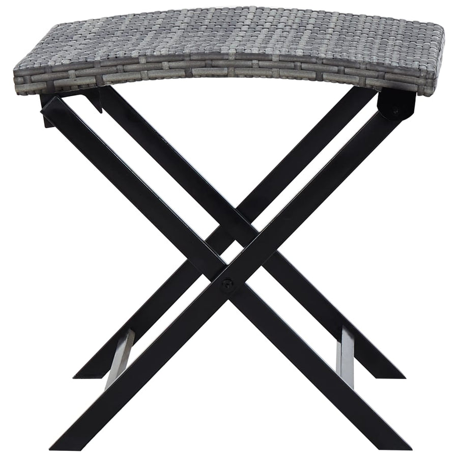 Kruk inklapbaar poly rattan Grijs