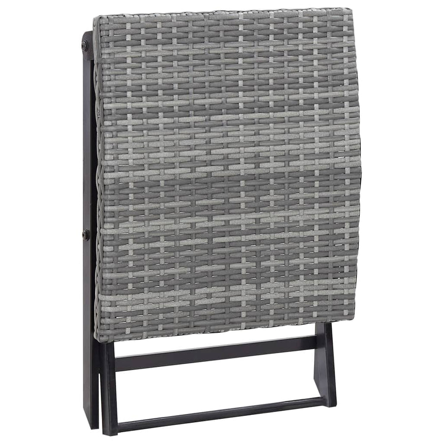 Kruk inklapbaar poly rattan Grijs
