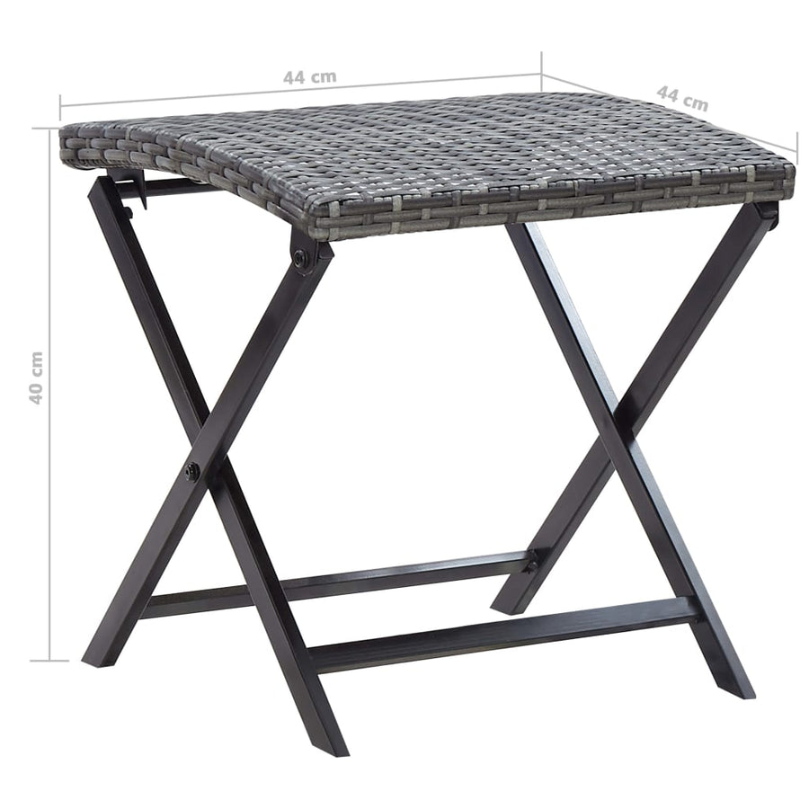 Kruk inklapbaar poly rattan Grijs