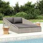 Garden bed 110x200 cm poly rattan grey