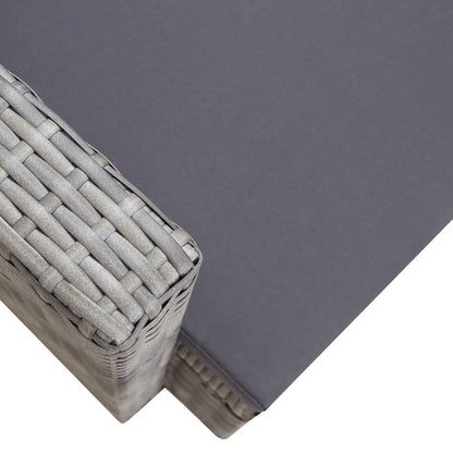 Tuinstoel Met Kussens Poly Rattan Grijs