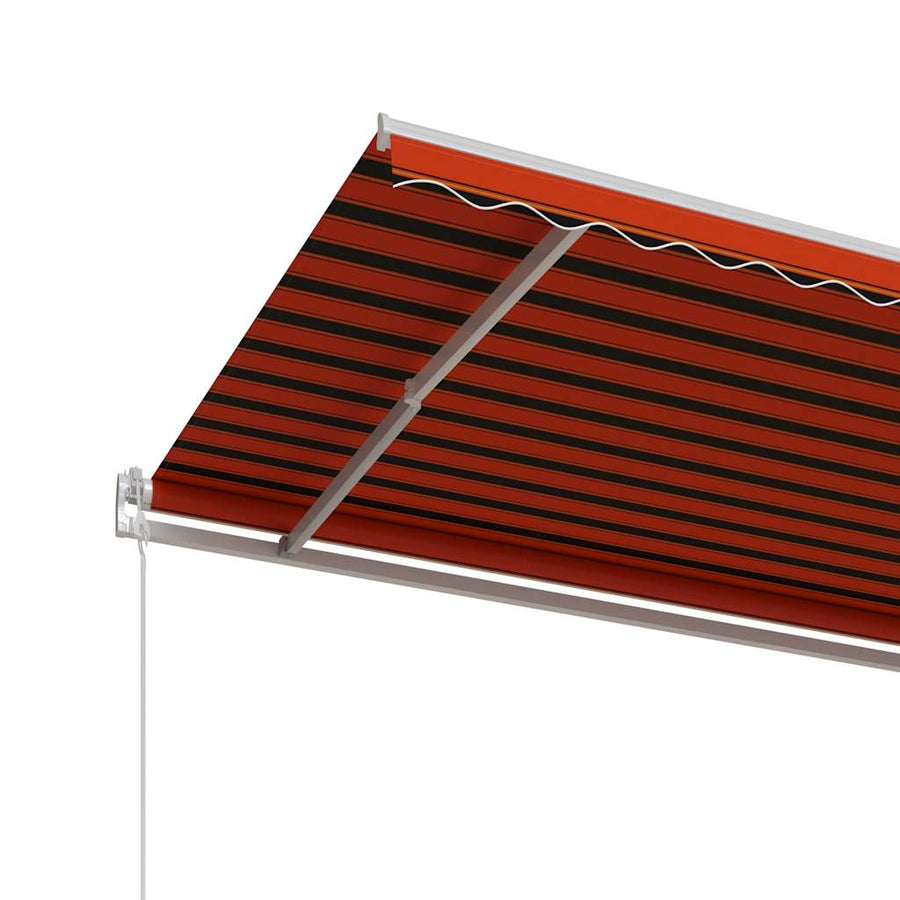 Luifel automatisch uittrekbaar 600x300 cm oranje en bruin