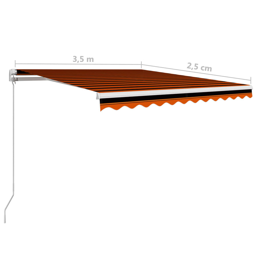 Luifel Handmatig Uittrekbaar Oranje En Bruin 350 x 250 cm Multikleur