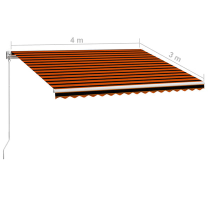 Luifel Handmatig Uittrekbaar Oranje En Bruin 400 x 300 cm Multikleur