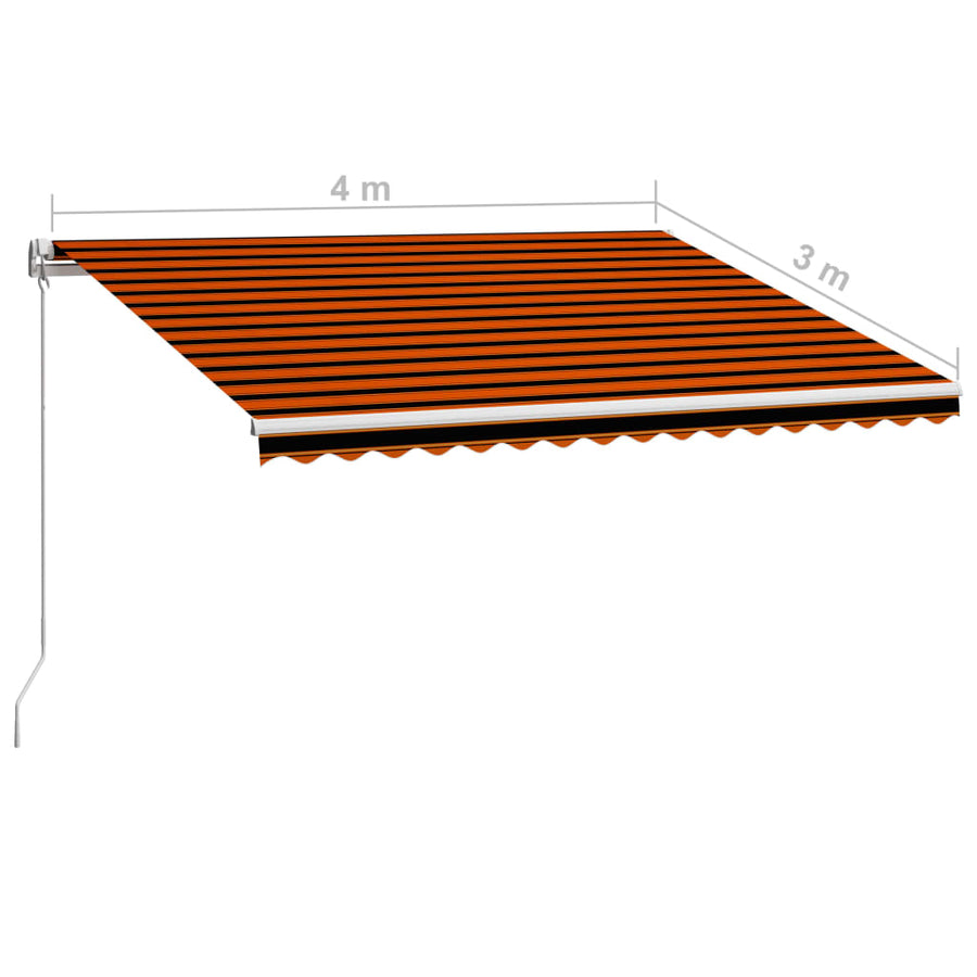 Luifel Handmatig Uittrekbaar Oranje En Bruin 400 x 300 cm Multikleur