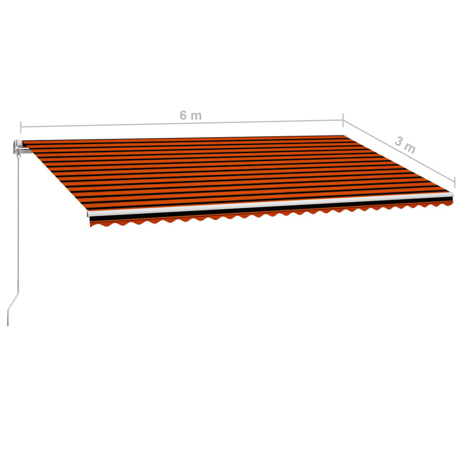 Luifel Handmatig Uittrekbaar Oranje En Bruin 600 x 300 cm Multikleur
