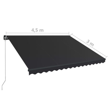 Luifel Handmatig Uittrekbaar 450 x 300 cm Antraciet