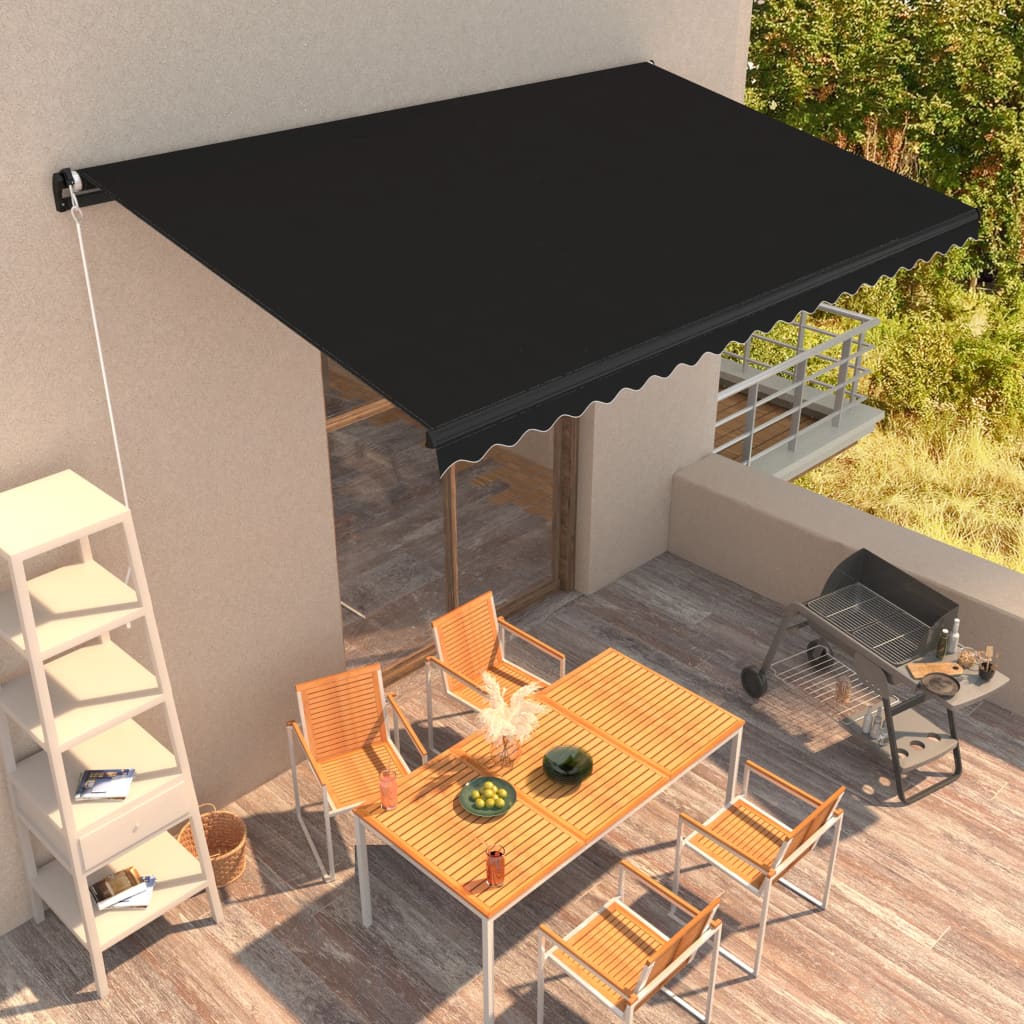 Luifel Handmatig Uittrekbaar 450 x 300 cm Antraciet
