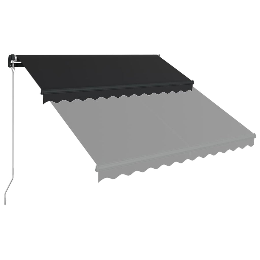Luifel Handmatig Uittrekbaar Met Led 300 x 250 cm Antraciet