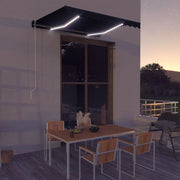 Luifel 300x250 cm antraciet met LED handmatig uittrekbaar