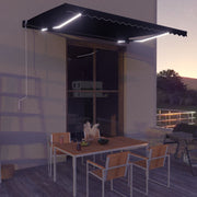 Luifel uittrekbaar met LED 450x300 cm antraciet