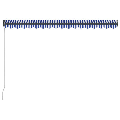 Luifel handmatig uittrekbaar met LED 400x300 cm blauw en wit
