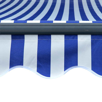 Luifel met windsensor en LED 500x300 cm blauw en wit