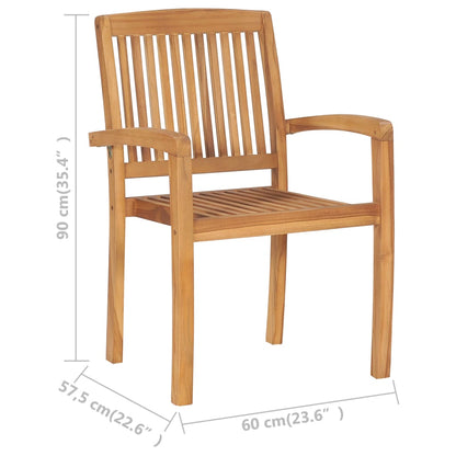 Tuinstoelen Stapelbaar Massief Teakhout 2