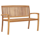 Stackable 2-seater garden bench 120 cm solid teak