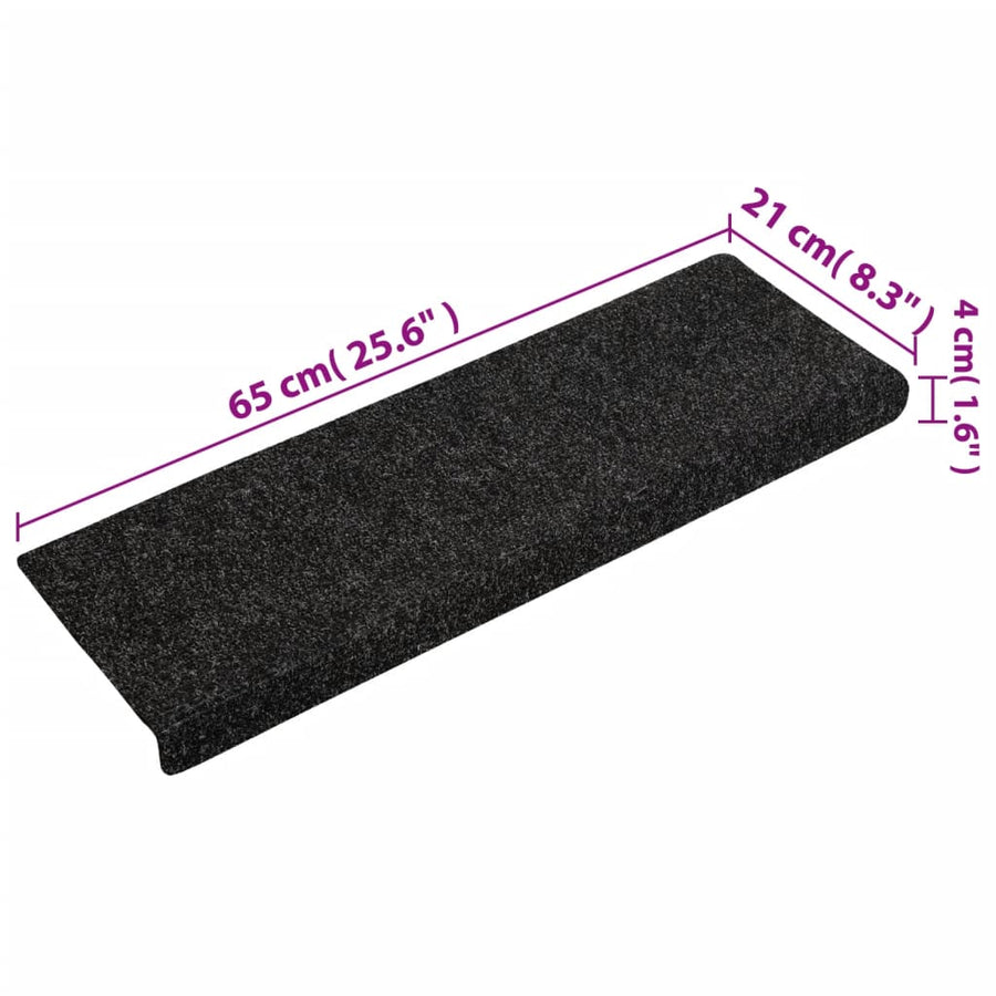 Trapmatten 65X21X4 Cm Naaldvilt 15 Zwart