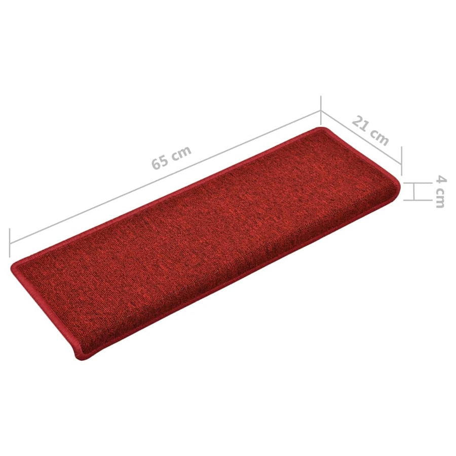 Trapmatten 15 St 65X21X4 Cm Rood 65 x 25 cm