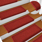 Stair Mats 15 pcs 65x21x4 cm Red Rectangular Edge