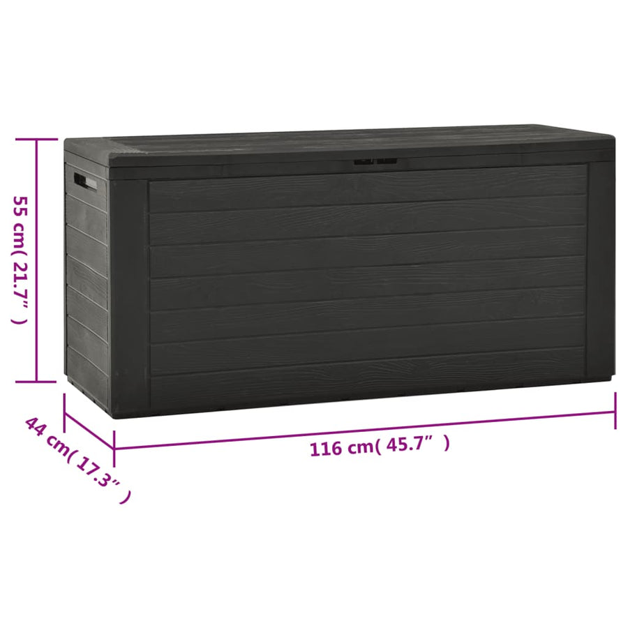 Tuinbox 116X44X55 Cm 290 l Antraciet