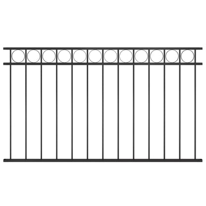 Schuttingpaneel 1,7X0,8 M Staal Zwart 1.7 x 0.8 m