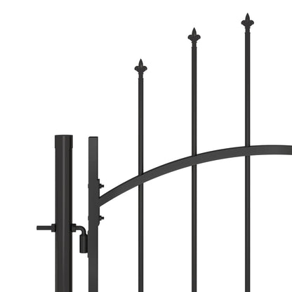 Poort Met Speren Bovenkant 5X2 M Zwart 5 x 2 m