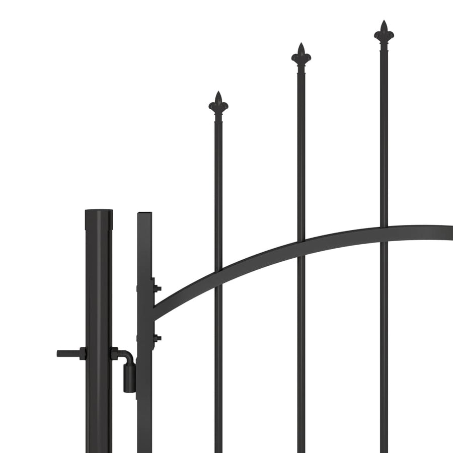 Poort Met Speren Bovenkant 5X2 M Zwart 5 x 2 m