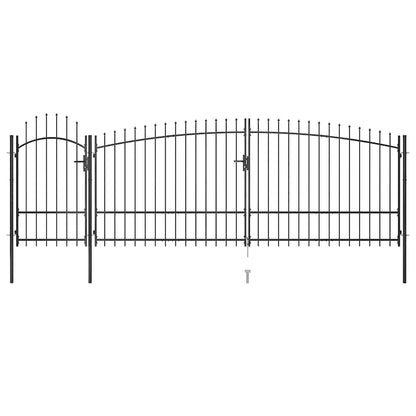 Poort Met Speren Bovenkant 5X2,25 M Zwart