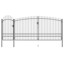Poort Met Speren Bovenkant 5X2,45 M Zwart 5 x 2.45 m