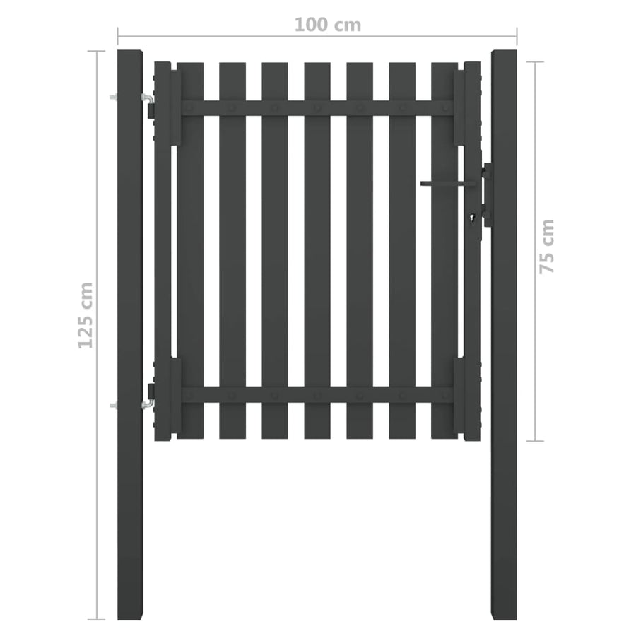 Poort 1X1,25 M Staal Antraciet 1 x 1.25 m