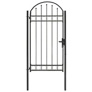 Tuinpoort 100x250 cm staal zwart gebogen