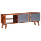 Tv-meubel 140x30x45 cm massief hout grijs