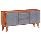 Dressoir massief hout 120x30x55 cm grijs