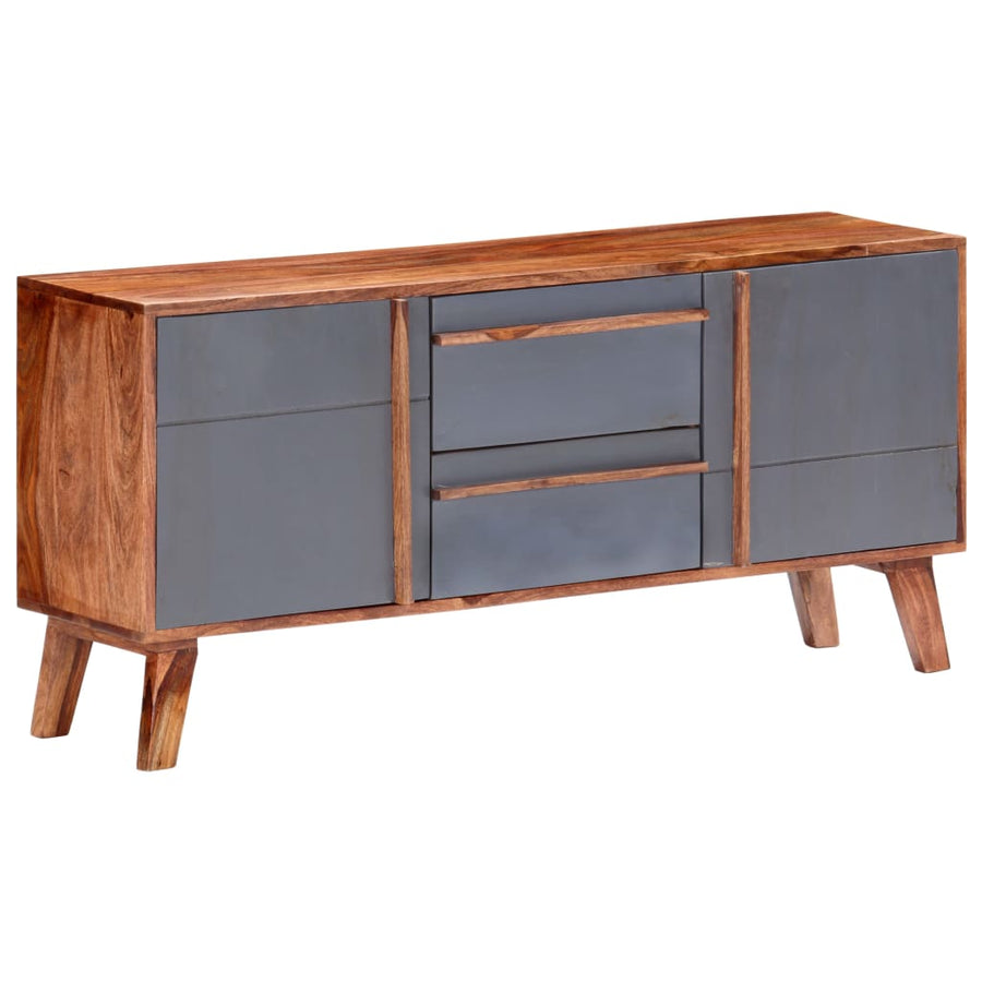 Dressoir 120X30X55 Cm Massief Sheeshamhout Grijs