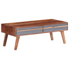 Coffee table 110x50x40 cm solid wood grey