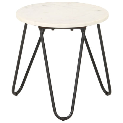 Salontafel 40x40x40 cm echt steen met marmeren textuur wit