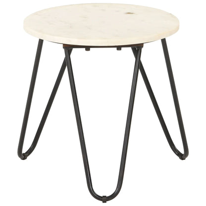 Salontafel 40x40x40 cm echt steen met marmeren textuur wit