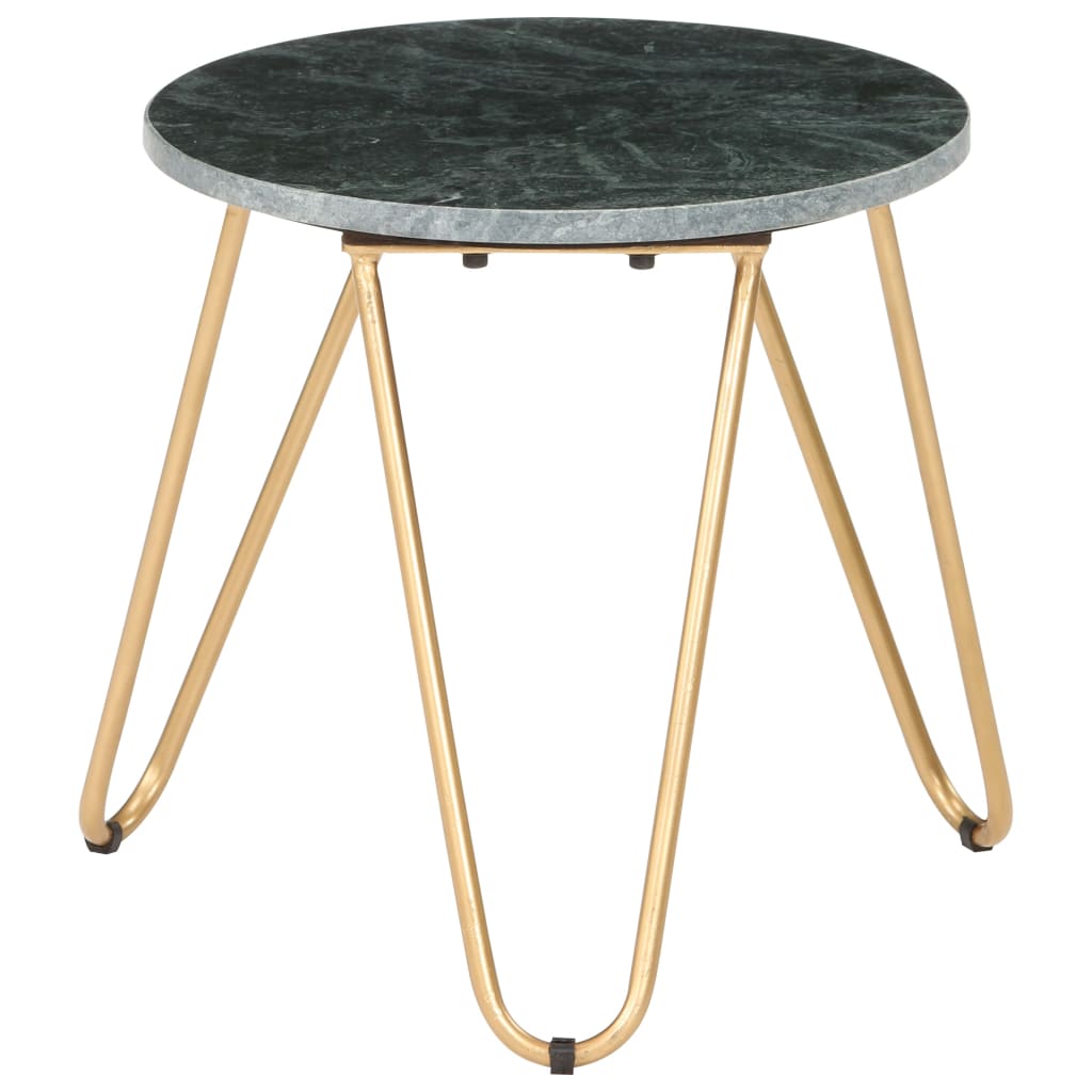 Salontafel 40x40x40 cm echt steen met marmeren textuur groen 40 x 40 x 40 cm Groen