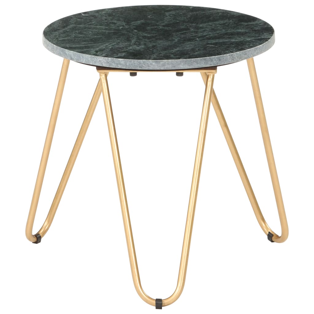 Salontafel 40x40x40 cm echt steen met marmeren textuur groen 40 x 40 x 40 cm Groen
